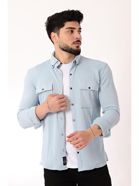 Stilkombin Çift Cep Kapaklı Örme Erkek Gömlek XC U16787_40292 - S000192293-17234