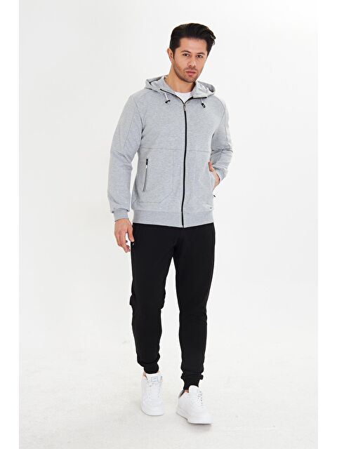 Marco Ferry Pamuklu Kapüşonlu Erkek Eşofman Takımı Gri 5746-G - S000515245-74