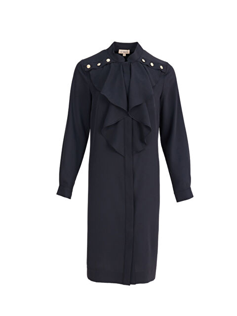 AKER Siyah Volanlı Düğme Detaylı Tunik - S000513560-19351