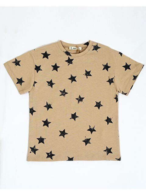 Luess Erkek Çocuk Yıldız Baskılı Oversıze Tişört - S000139617-19928