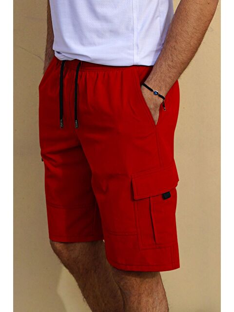 Remsa Erkek Havuz Deniz Kargo Cep Şort Düz 444 Kırmızı - S000195710-20045