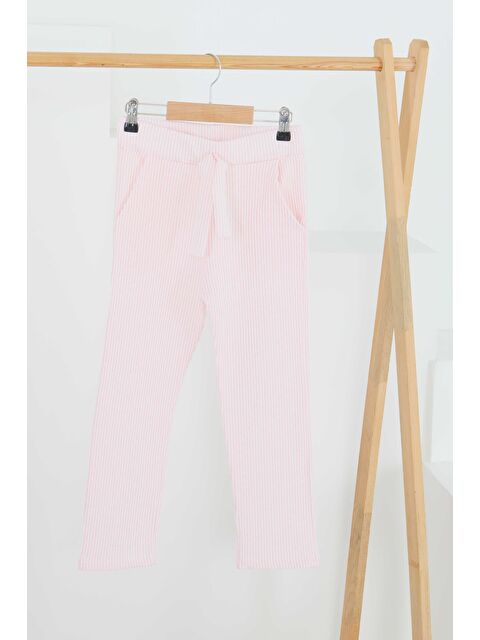 Tofisa Kız Çocuk Pembe Çizgili Cepli Pantolon - 27450 - S000426009-20024
