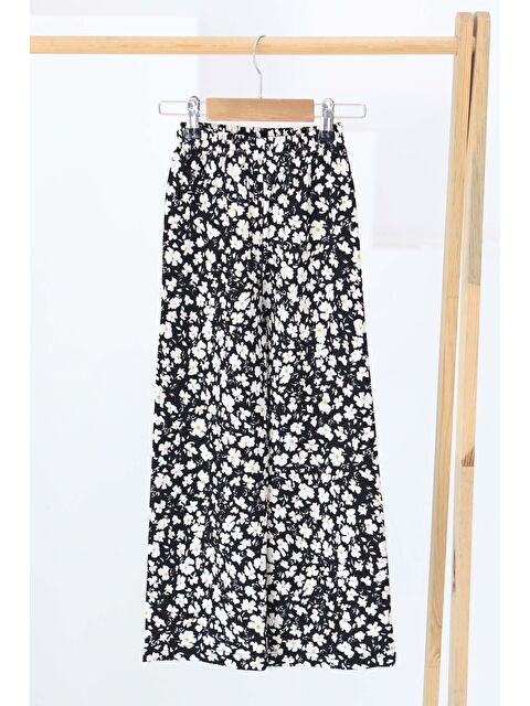 Tofisa Kız Çocuk Siyah Çiçek Desenli Pantolon - 27308 - S000426014-19351