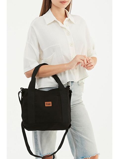 Bagg Siyah Önden Cepli Kanvas Çanta Sw - S000217921-19351