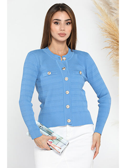 Gülseli Kadın Düğmeli Triko Hırka - S000300609-23093