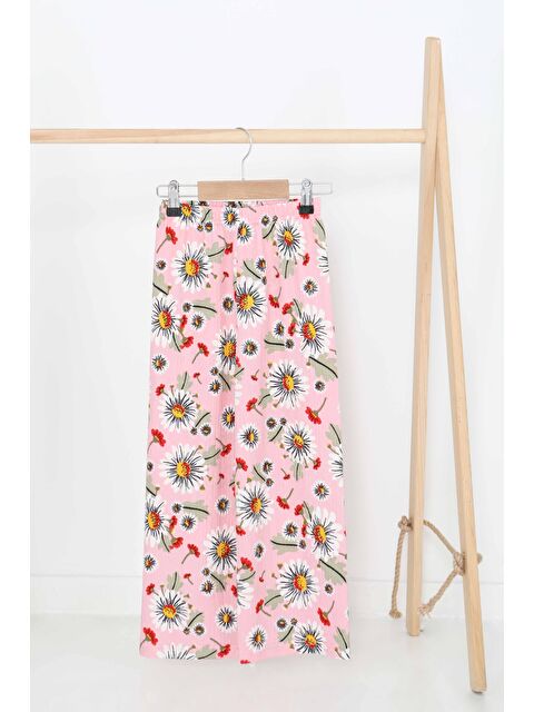 Tofisa Kız Çocuk Pembe Desenli Pantolon - 27377 - S000426016-20024