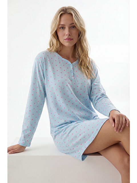 NBB Mavi Hearts Gecelik