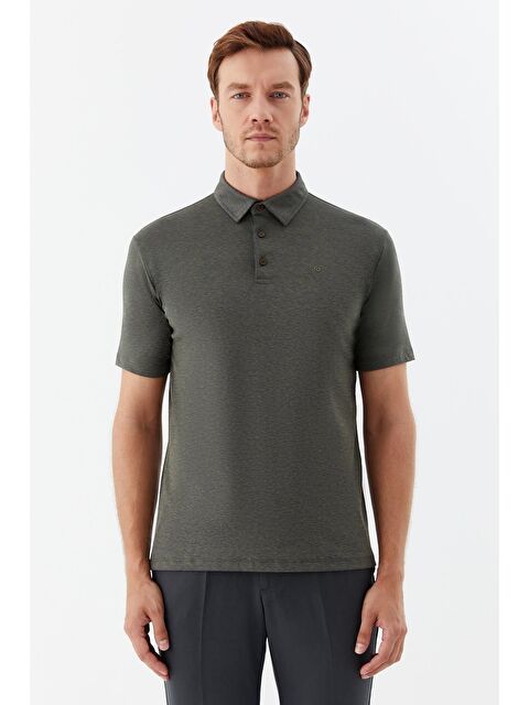 Sabri Özel Erkek Haki Standart Fit Polo Yaka Tişört – Kısa Kollu