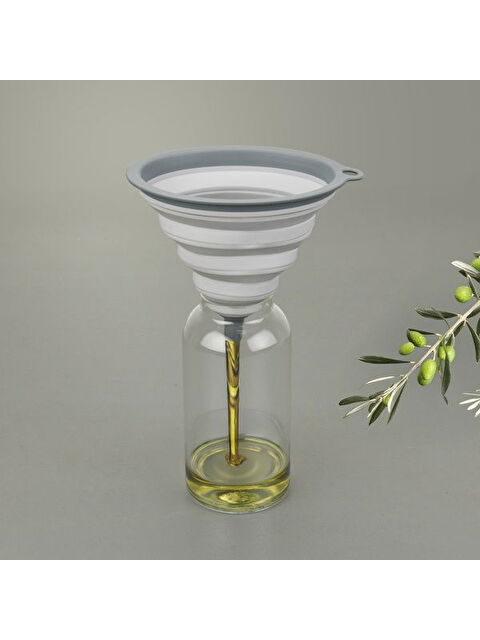 Qlux Çift Renkli Akordeon Huni - Gri - S000391150-20600