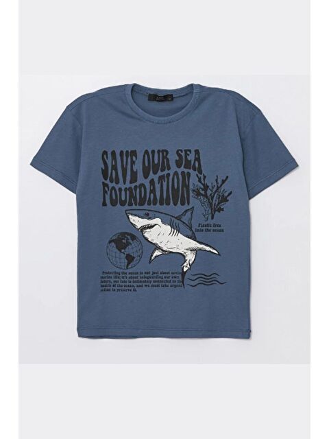 Chandraswear Erkek Çocuk Tshirt Mavi - Allen - S000216128-17234