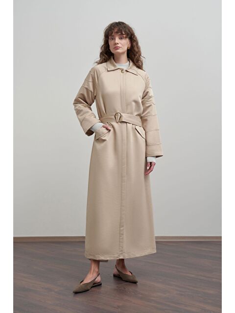 ALLDAY Bej-Kuşak Detaylı Uzun Ferace - S000500733-19928