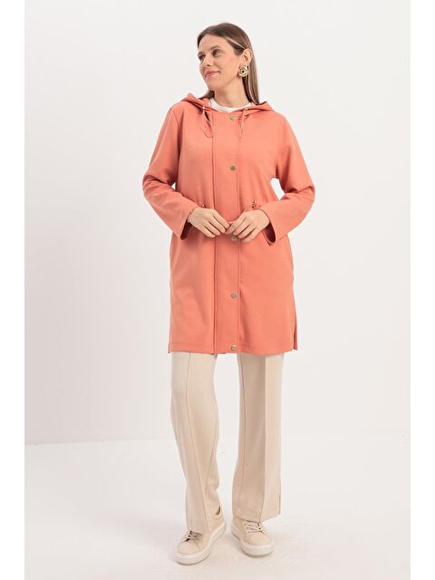 ALLDAY Somon-Kapüşonlu Belden Kanallı Hırka - S000303577-24085