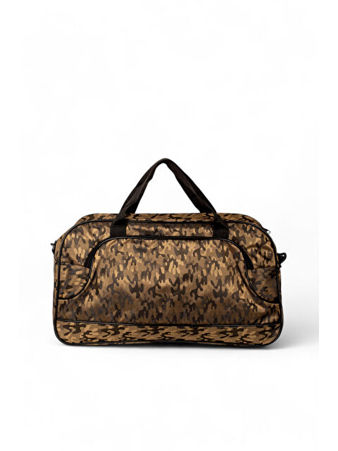 TONNY BLACK Unisex Kahve Kamuflaj Kamuflaj Desenli Önü Fermuarlı İki Bölmeli Seyahat ve Spor Çantası - S000500740-19413