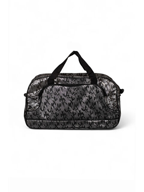 TONNY BLACK Unisex Gri Kamuflaj Kamuflaj Desenli Önü Fermuarlı İki Bölmeli Seyahat ve Spor Çantası - S000500740-20600