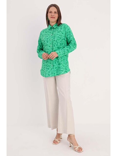 ALLDAY Yeşil-Koyu Yeşil-Oversize Gömlek - S000218903-18194