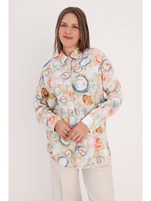ALLDAY Bej-Mint-Oversize Gömlek - S000218903-37220