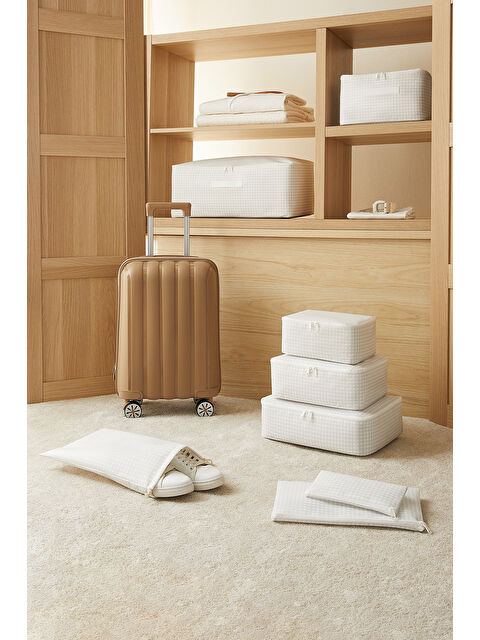 Home Wave 6'lı Gri Pötikare Bavul İçi Düzenleyici Set - S000446226-20600