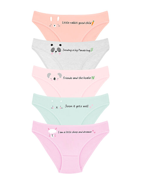 Domikids Kız Çocuk Pamuklu Külot 5'Li Paket - S000251216-23047