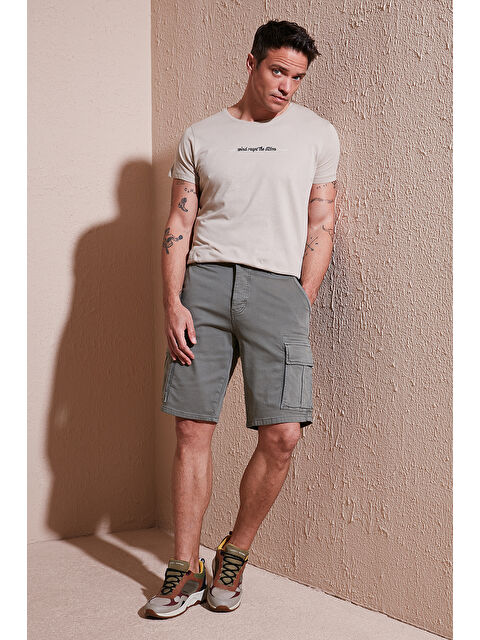 Buratti Streç Pamuklu Regular Fit Normal Bel Kargo Cepli Şort 4510S79MILAN - S000398307-17354