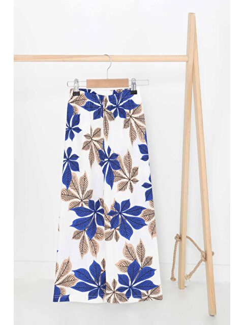 Tofisa Kız Çocuk Saks Desenli Pantolon - 27378 - S000426018-23710