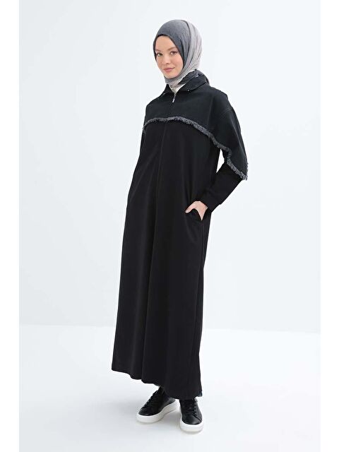 ALLDAY Siyah-Denİm Garnİlİ Ferace - S000500731-19351