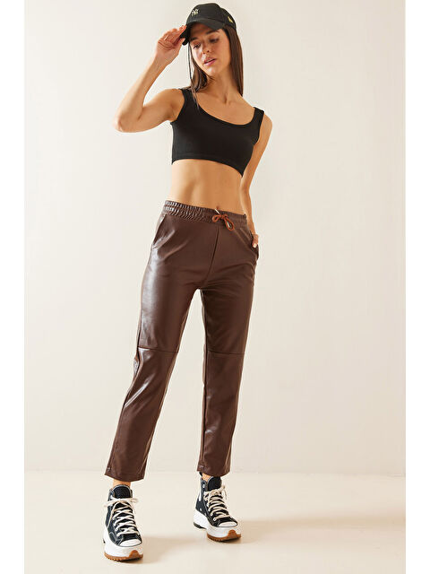 Xhan Kahverengi Deri Cepli Pantolon 5KXK5-48968-18 - S000281263-19413