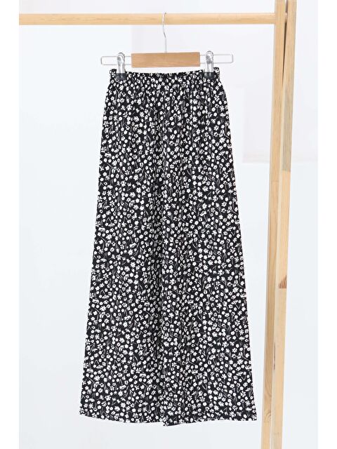 Tofisa Kız Çocuk Siyah Çiçek Desenli Pantolon - 27307 - S000426015-19351