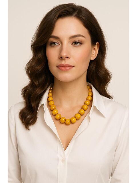 New Obsessions Büyük Boncuklu Kadın Kolye - 20mm Boncuklu - S000318486-20074