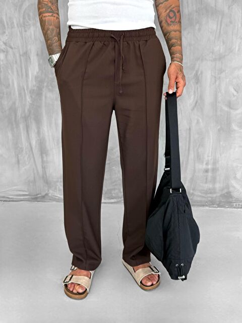Abluka Online Erkek Beli Lastikli Baggy Pantolon Kahve - S000109382-19413