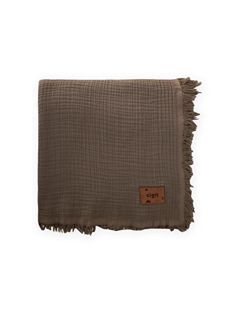 CİGİT Müslin Dört Kat Yatak Örtüsü 200X220 Cm K Bej - S000492180-19928