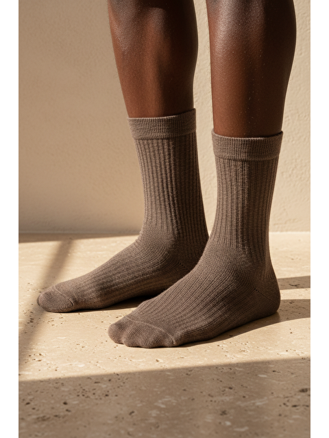 Katia And Bony Unisex Basic Kahverengi Soket Çorap