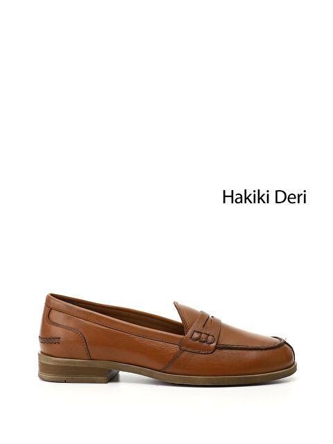 GÖNDERİ(R) Kadın TABA KAHVE MEL. Hakiki Deri Loafer Ayakkabı - S000493386-1330