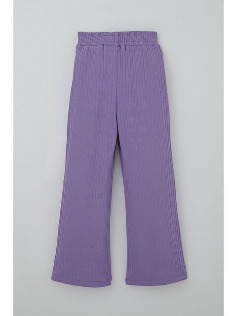 Breeze Kız Çocuk Pantolonlu Takım Yazı Nakışlı Fiyonk Detaylı Lila (4-8 Yaş) - S000505672-17878