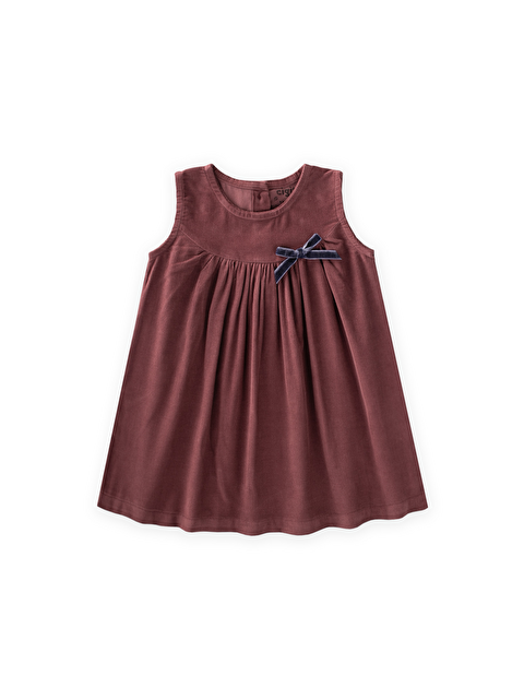 CİGİT Kadife Jile Elbise 0-7 Yaş Bordo