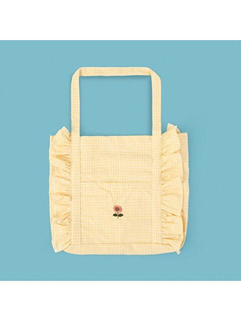 Evidea Soft Nakışlı Çanta - Sarı / Ekru - 35x40 cm - S000391204-20072