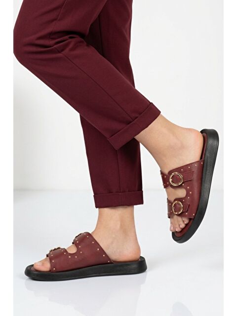 Ayakmod Bordo Kadın Yumuşak Tabanlı Hafif Terlik 513088 Z