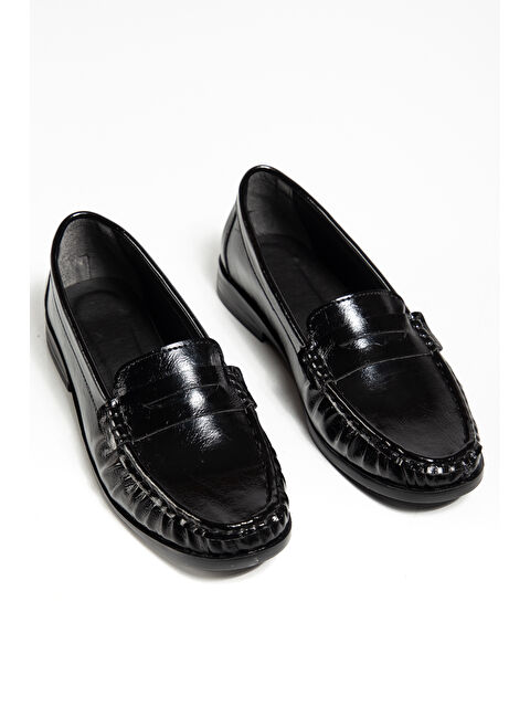 TONNY BLACK Kadın Siyah Termo Kaymaz Taban Loafer Oxford Kadın Ayakkabı - S000505205-19351