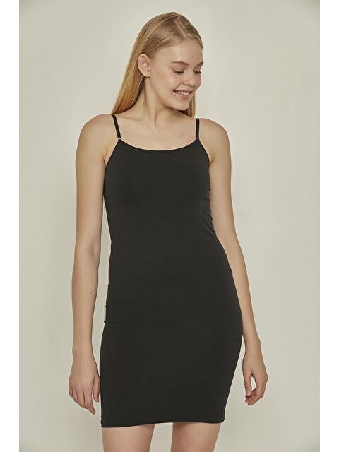 C&City C15050 Dikişsiz Toparlayıcı Kombinezon  Jüpon Korse  Siyah - S000223025-19351