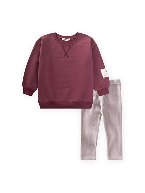 CİGİT Sweatshirt Takım 2-10 Yaş Mürdüm - S000441179-20036