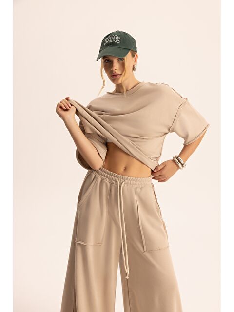 Mai Collection Flex Kemik Oversize T-Shirt Eşofman Takım