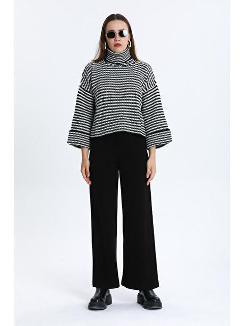 Rodi Kadın Degaje Yaka Çizgili Triko Bluz 014 - S000294140-19351