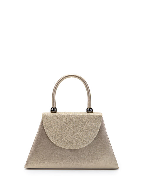 Minebag Minimalist Tasarım Simli Kapaklı Lip Abiye El Çantası Altın