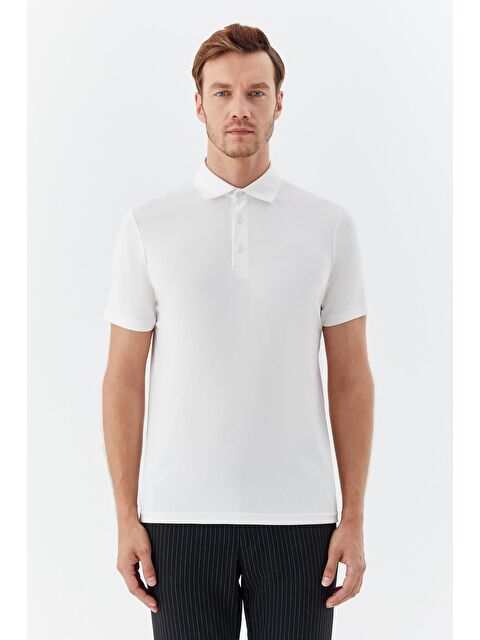 Sabri Özel Ekru Standart Fit Polo Yaka Erkek T-Shirt - S000525453-19965