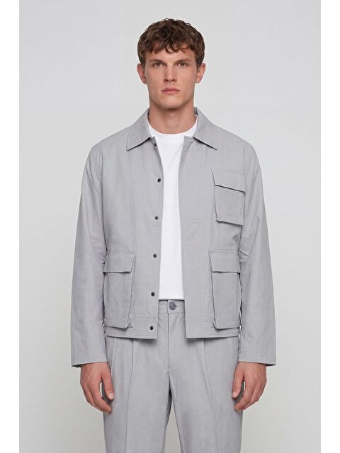 Sabri Özel Giotelli Erkek Gri Normal Kesim Regular Fit Pamuklu Dokuma Normal Bel Takım Elbise