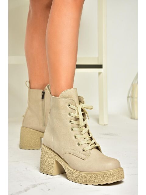 Fox Shoes T9965330 Bej Kadın Bot - S000285931-19928