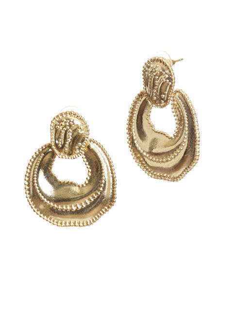 Labalaba Kadın Yaprak Dokulu Çivili Model Çanta Formlu Küpe - S000451247-20076