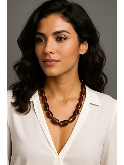 New Obsessions Amorf Büyük Boncuklu Kolye - S000441721-19413