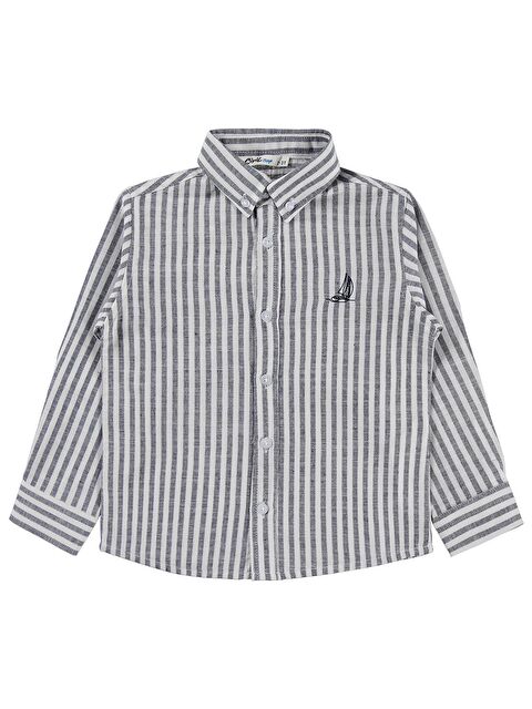 Civil Boys Nakışlı Gömlek 2-5 Yaş Gömlek - Lacivert 3-4 Yaş - S000526336-21164