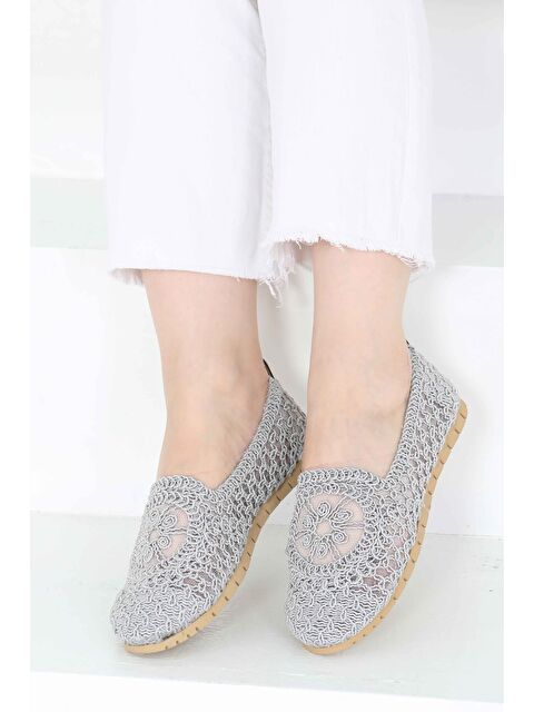 Tofisa Kadın Gri Örgülü Babet - 27240 - S000390153-20600