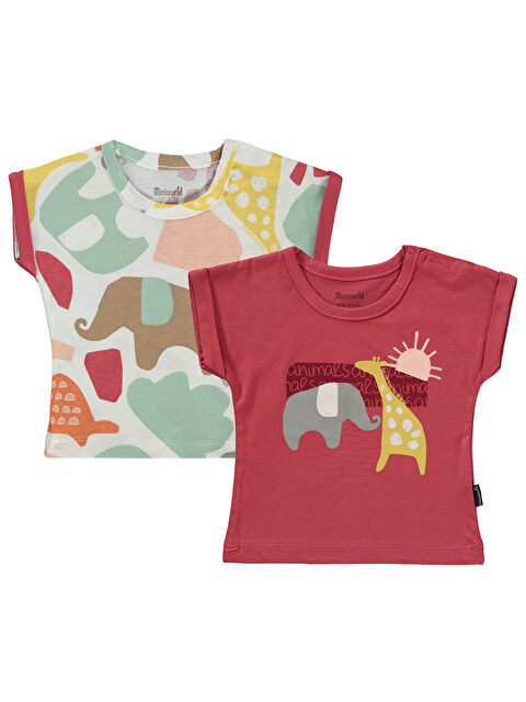 Miniworld Erkek Bebek 2'li Tişört 3-12 Ay Kiremit